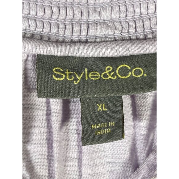 Style & Co. Womens Sandy Lavender Embroidered Vacay Top Size XL - Picture 7 of 7
